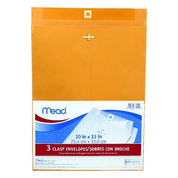Mead 10 in. W X 13 in. L Other Brown Envelopes , 3PK 76014